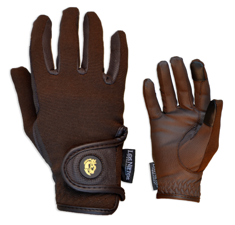 Guantes de equitación Confort 'Los Nietos Dressage' | Marrón