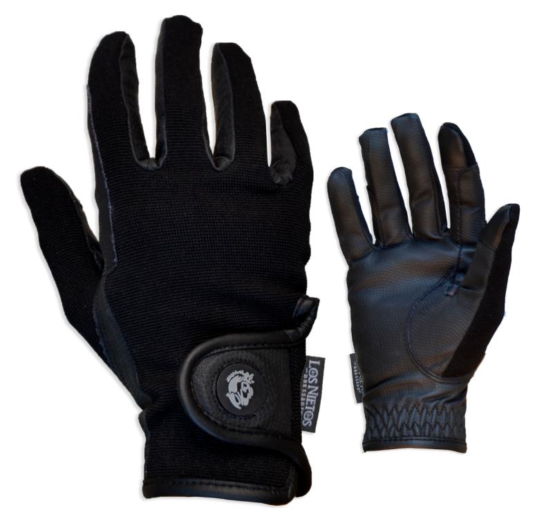 Guantes de equitación Confort 'Los Nietos Dressage' | Negro