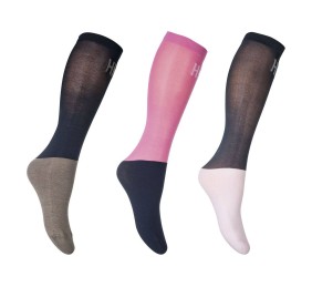 Calcetines de equitación HKM Microalgodón Colour | Pack de 3