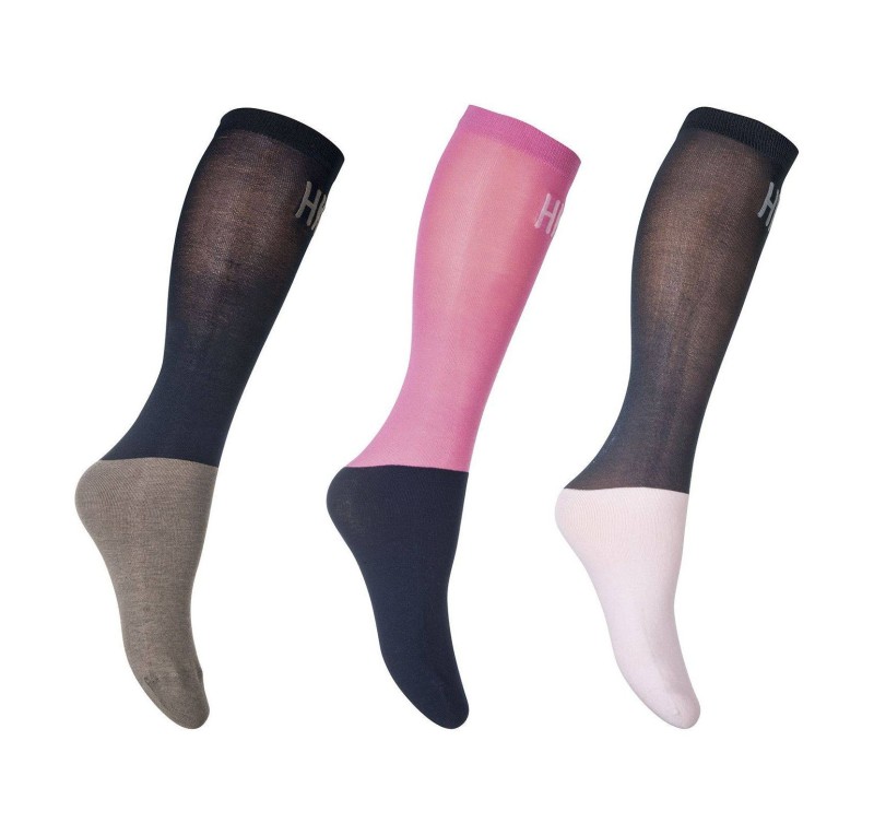 Calcetines de equitación HKM Microalgodón Colour | Pack de 3