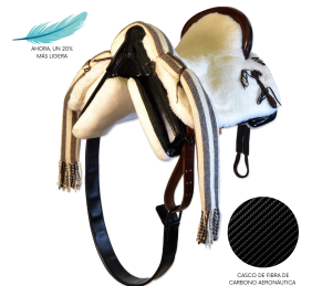 Silla de montar vaquera de fibra de carbono modelo Victoria | Negra