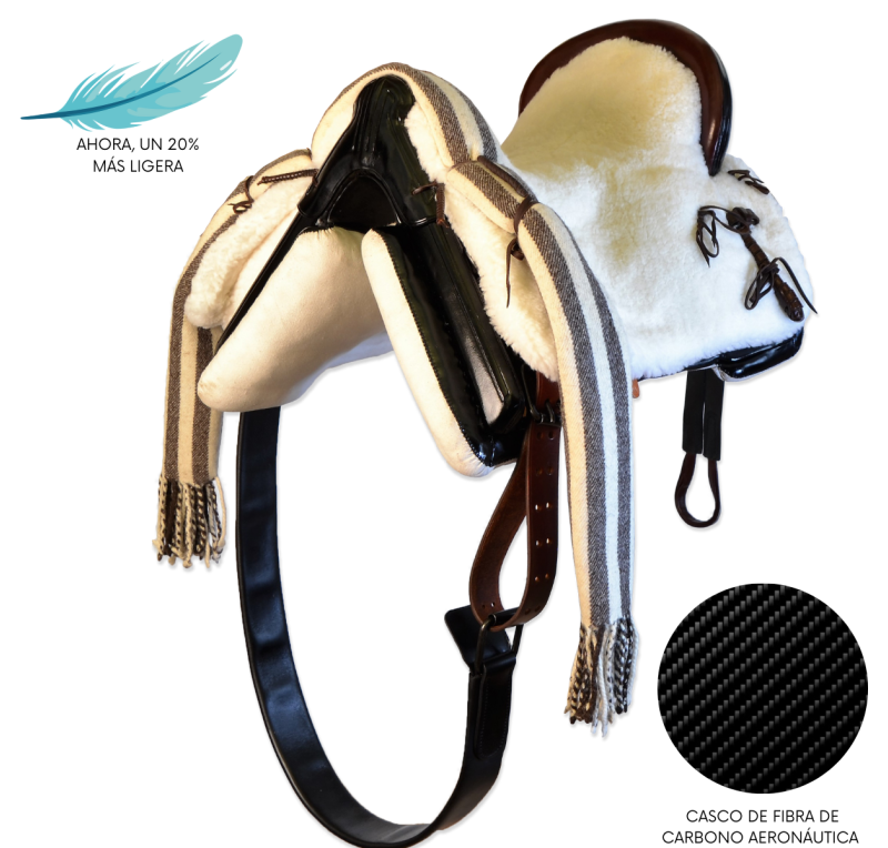 Silla de montar vaquera de fibra de carbono modelo Victoria | Negra