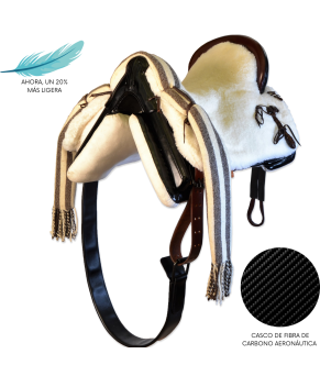 Silla de montar vaquera de fibra de carbono modelo Victoria | Negra