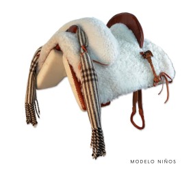 Silla de montar vaquera 'Tauro' mixta para niños | Avellana