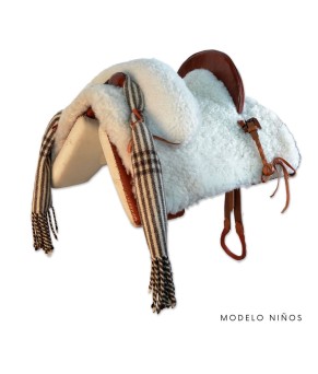 Silla de montar vaquera 'Tauro' mixta para niños | Avellana