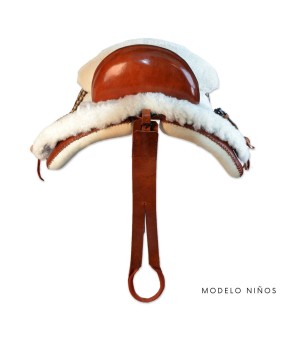 Silla de montar vaquera 'Tauro' mixta para niños | Avellana