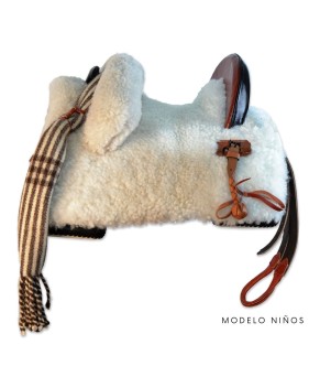 Silla de montar vaquera 'Tauro' mixta para niños | Negra