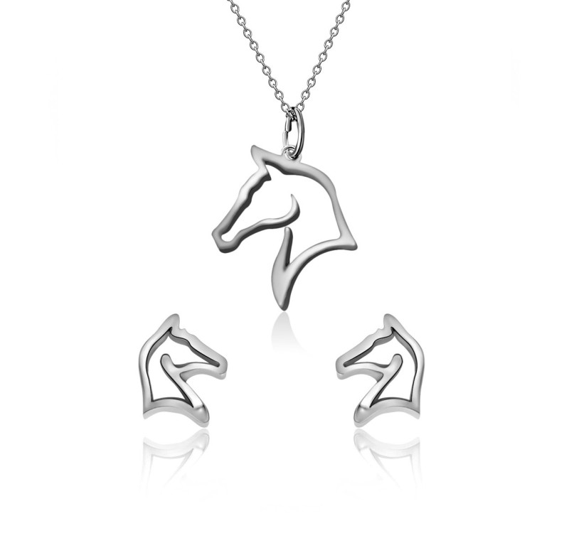 Conjunto de pendientes y collar Buddy | Plateado