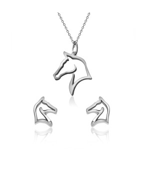 Conjunto de pendientes y collar Buddy | Plateado