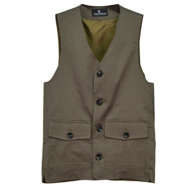 Chaleco cuatro bolsillos 'Los Nietos' | Verde kaki