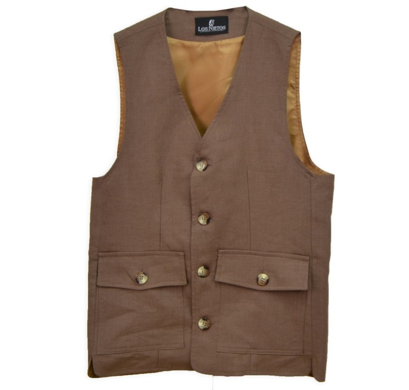 Chaleco cuatro bolsillos 'Los Nietos' | Tostado