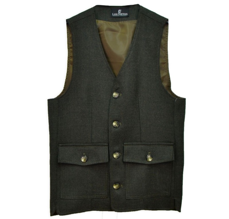 Chaleco cuatro bolsillos 'Los Nietos' | Verde lana