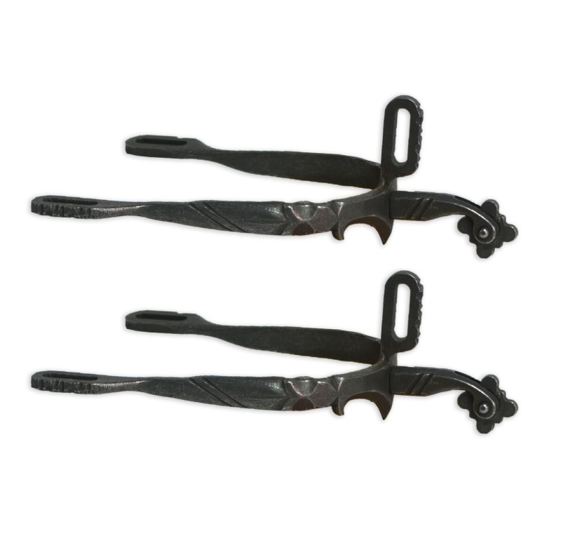 Espuela vaquera de fragua 'Los Nietos Dressage' | Soldada | Ruleta flor