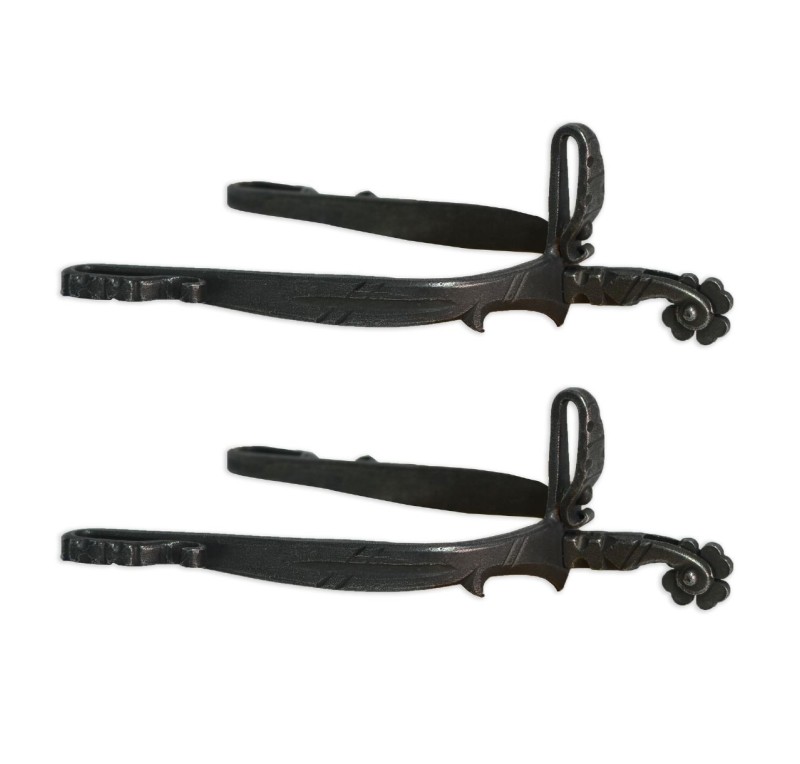 Espuela vaquera de fragua 'Los Nietos Dressage' | Remachada | Ruleta trébol