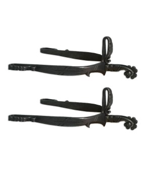 Espuela vaquera de fragua 'Los Nietos Dressage' | Remachada | Ruleta trébol