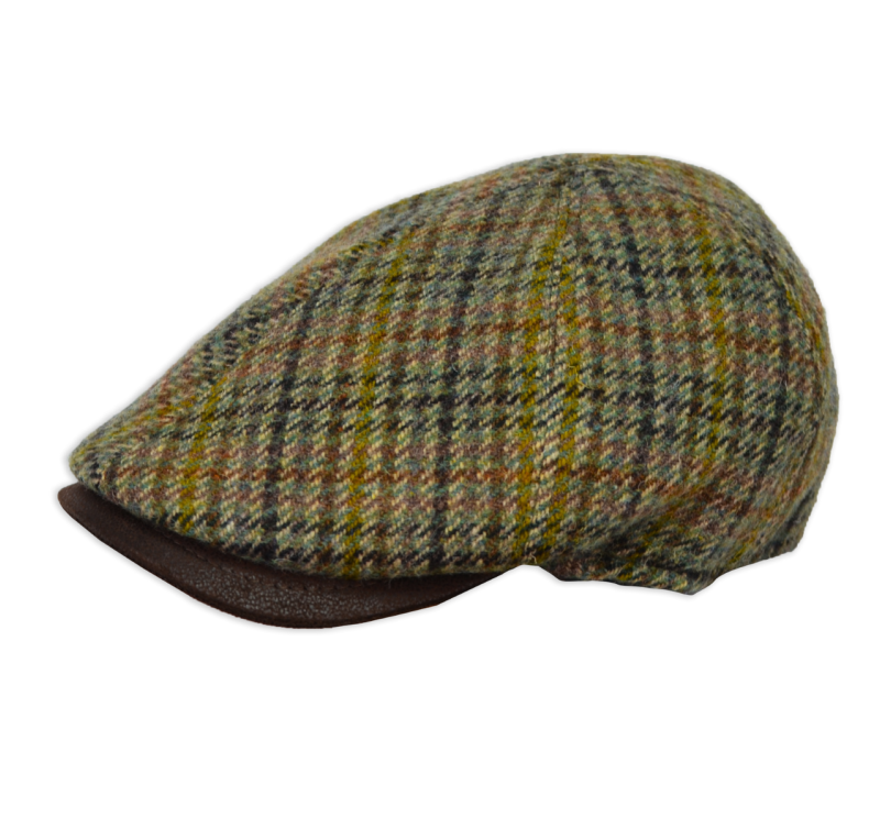 Gorra de cuadros con doble visera