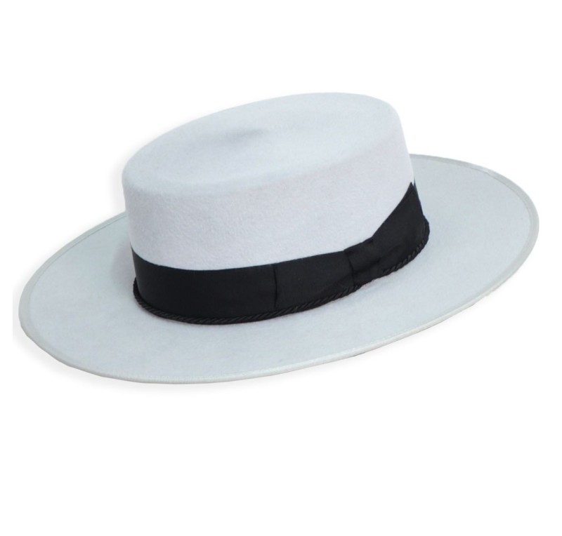 Sombrero cañero premium 250 gr | Pelo de conejo | Plata
