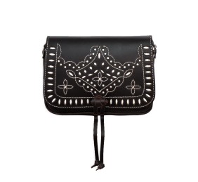 Bolso Rociero costura Tres flores | Engrasado - Blanco