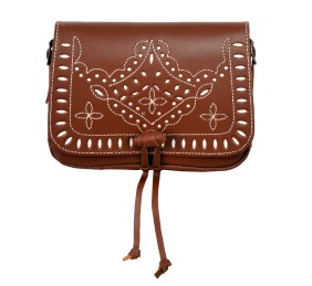 Bolso Rociero costura Tres flores | Avellana