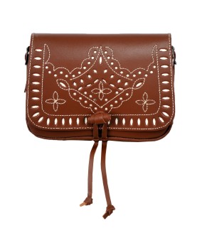 Bolso Rociero costura Tres flores | Avellana