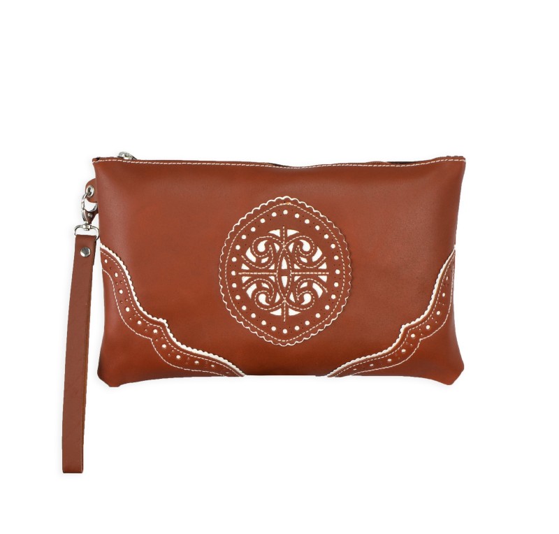 Bolso Cartera de Mano Ovalo | Avellana