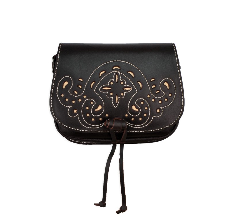 Bolso Rociero Solapa Ancha | Oscuro-beig