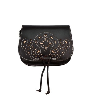 Bolso Rociero Solapa Ancha | Oscuro-beig