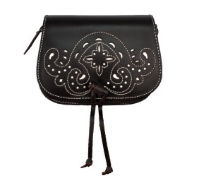 Bolso Rociero Solapa Ancha | Oscuro-blanco