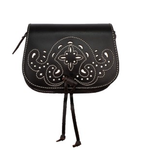 Bolso Rociero Solapa Ancha | Oscuro-blanco