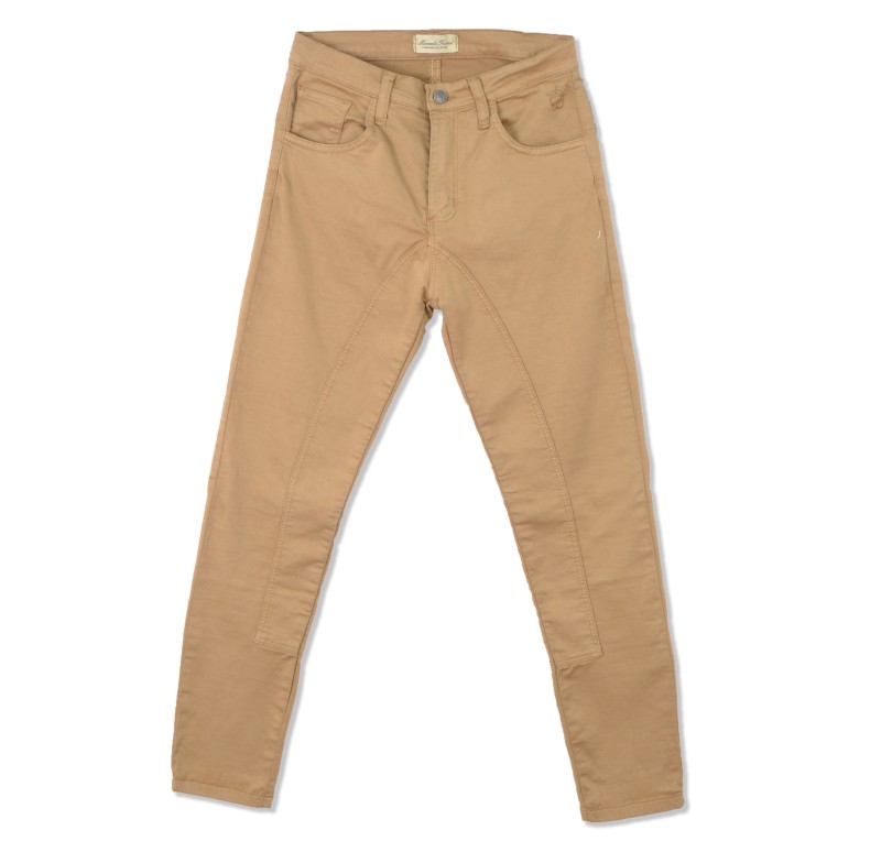 Pantalón para montar vaquero elástico| Camel