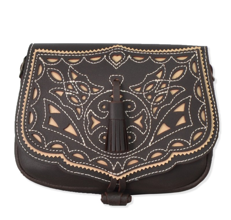 Bolso rociero moña | Engrasado fondo beige