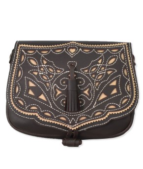 Bolso rociero moña | Engrasado fondo beige