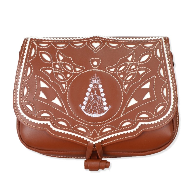 Bolso rociero ribete picado virgen | Avellana