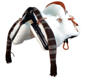 Silla de montar vaquera 'María' | Negra | Bastes de pelo