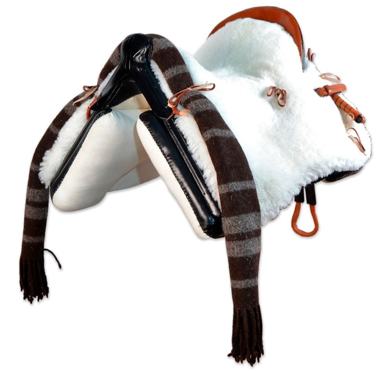 Silla de montar vaquera 'María' | Negra | Bastes de pelo