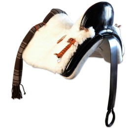 Silla de montar vaquera 'María' | Negra | Bastes de pelo