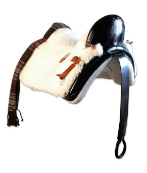 Silla de montar vaquera 'María' | Negra | Bastes de pelo