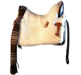 Silla de montar vaquera 'María' | Negra | Bastes de pelo