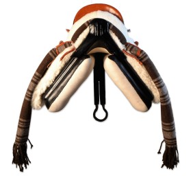 Silla de montar vaquera 'María' | Negra | Bastes de pelo