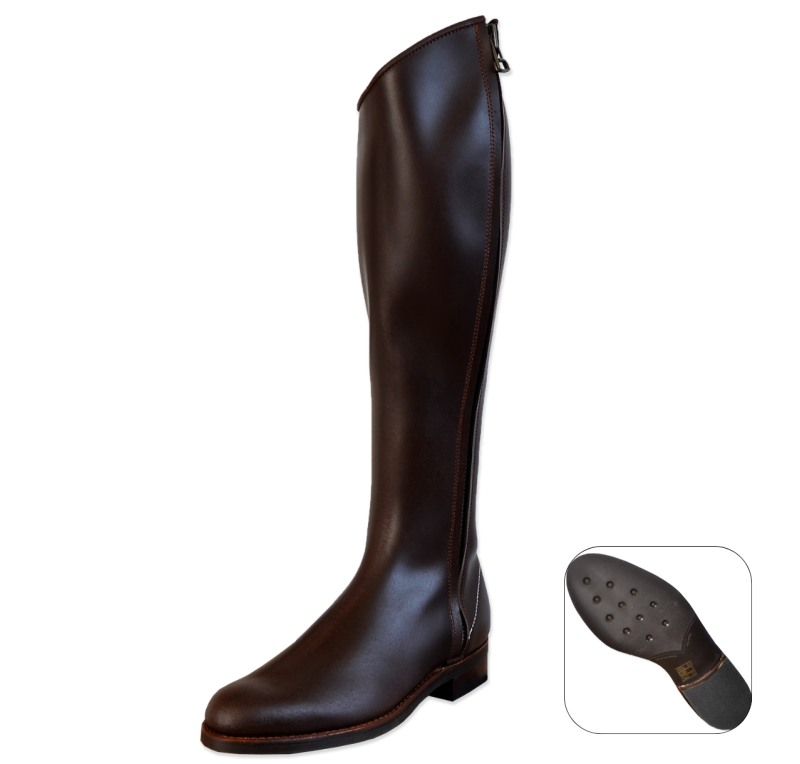 Bota 1850 'Los Nietos' serraje cremallera exterior | Piso Sevilla | Castaña