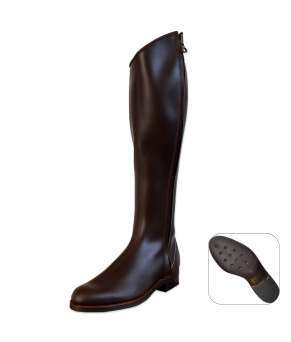 Bota 1850 'Los Nietos' serraje cremallera exterior | Piso Sevilla | Castaña