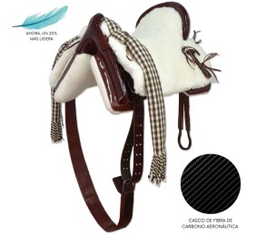 Silla de montar vaquera de fibra de carbono modelo Victoria | Chocolate