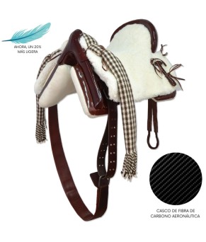 Silla de montar vaquera de fibra de carbono modelo Victoria | Chocolate