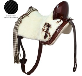 Silla de montar vaquera de fibra de carbono modelo Victoria | Chocolate