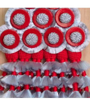 Mosquero de seda artesano premium | Gris y rojo