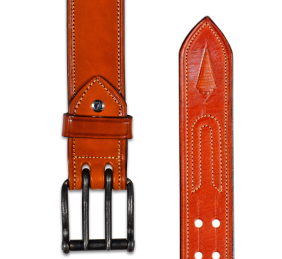 Cinturón de cuero Los Nietos hecho a mano Liso Doble Pincho