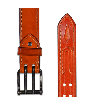 Cinturón de cuero Los Nietos hecho a mano Liso Doble Pincho