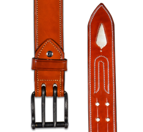 Cinturón de cuero Los Nietos hecho a mano Piña Blanca | Doble Pincho