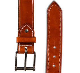 Cinturón de cuero Los Nietos hecho a mano costuras