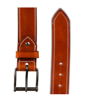 Cinturón de cuero Los Nietos hecho a mano costuras